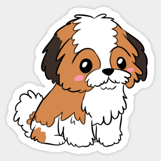 Cute shih tzu dog cartoon illustration Sticker